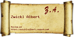 Zwickl Albert névjegykártya